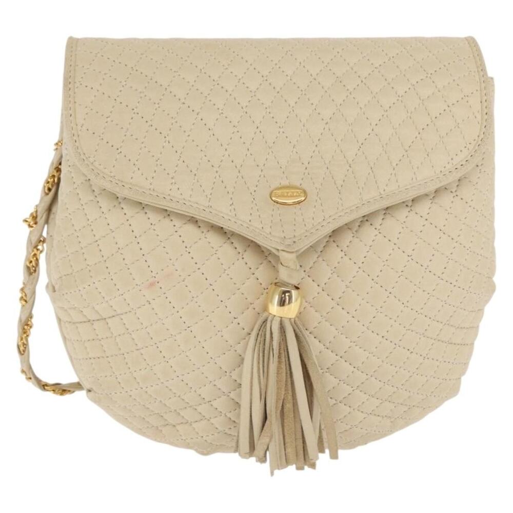 Bally Leather Shoulder Bag Ivory White
